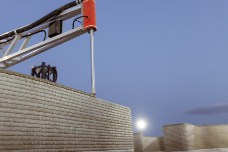 modern construction of 3D houses. printed house using a 3D printer